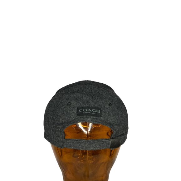 COACH Men's Dark Gray Wool Blend Fragrance Adjustable Dad Hat Logo Baseball Cap - Picture 3 of 7